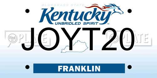 JOYT20 Kentucky License Plate