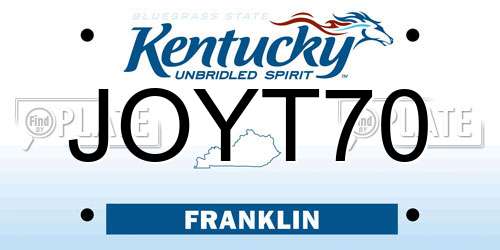 JOYT70 Kentucky License Plate
