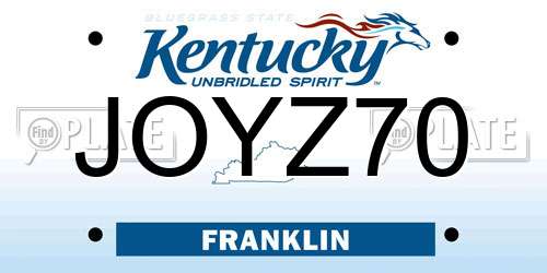 JOYZ70 Kentucky License Plate