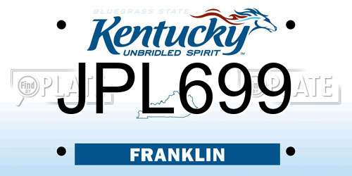 JPL699 Kentucky License Plate