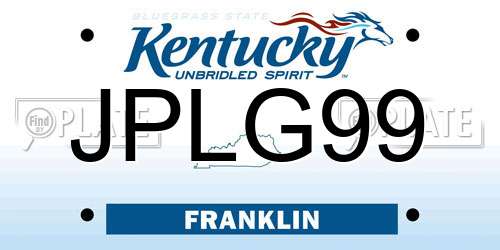 JPLG99 Kentucky License Plate