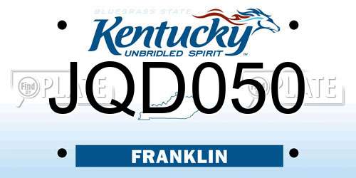JQD050 Kentucky License Plate