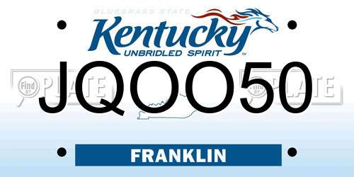 JQOO50 Kentucky License Plate