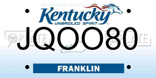 JQOO80 Kentucky License Plate