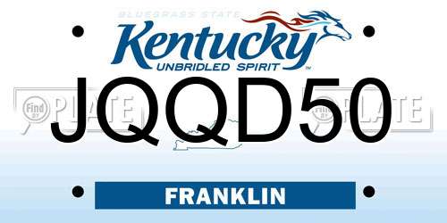 JQQD50 Kentucky License Plate