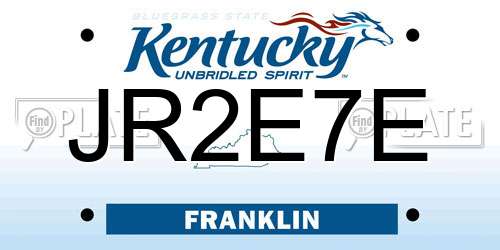 JR2E7E Kentucky License Plate
