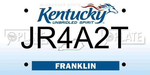 JR4A2T Kentucky License Plate