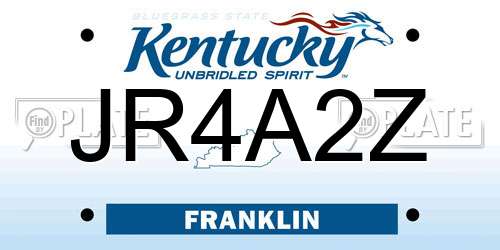 JR4A2Z Kentucky License Plate