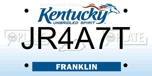 JR4A7T Kentucky License Plate