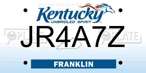 JR4A7Z Kentucky License Plate