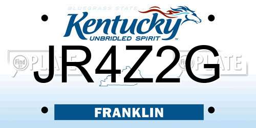 JR4Z2G Kentucky License Plate