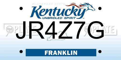 JR4Z7G Kentucky License Plate