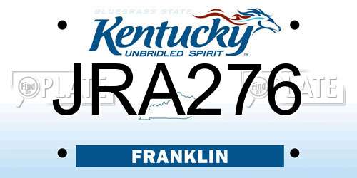 JRA276 Kentucky License Plate