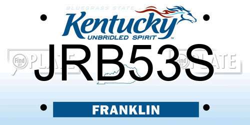 JRB53S Kentucky License Plate