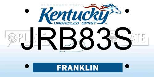 JRB83S Kentucky License Plate