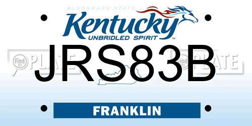 JRS83B Kentucky License Plate