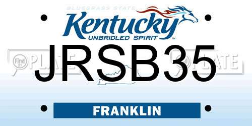 JRSB35 Kentucky License Plate
