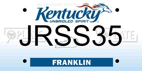 JRSS35 Kentucky License Plate
