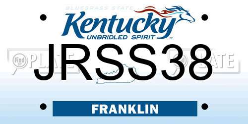 JRSS38 Kentucky License Plate