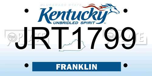 JRT1799 Kentucky License Plate