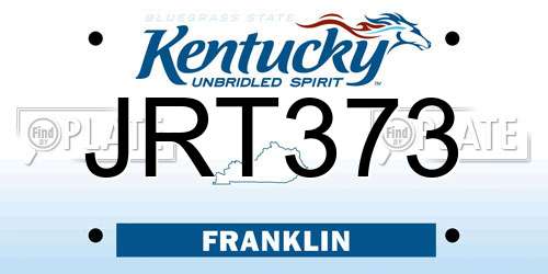 JRT373 Kentucky License Plate
