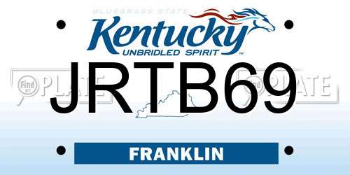 JRTB69 Kentucky License Plate