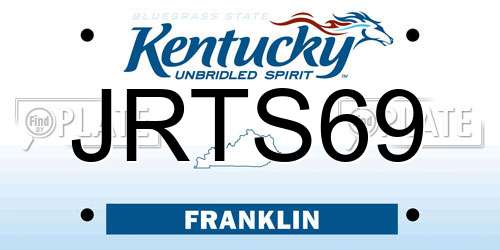 JRTS69 Kentucky License Plate