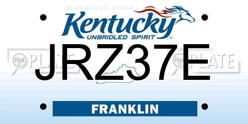 JRZ37E Kentucky License Plate