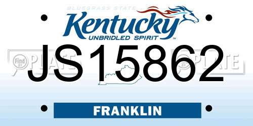 JS15862 Kentucky License Plate