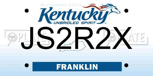JS2R2X Kentucky License Plate