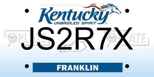JS2R7X Kentucky License Plate