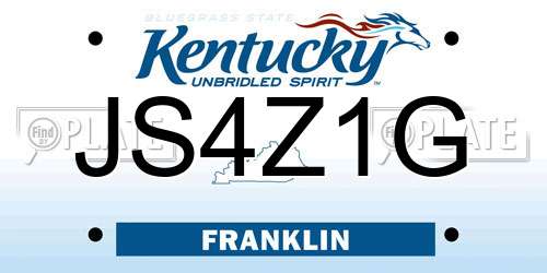 JS4Z1G Kentucky License Plate