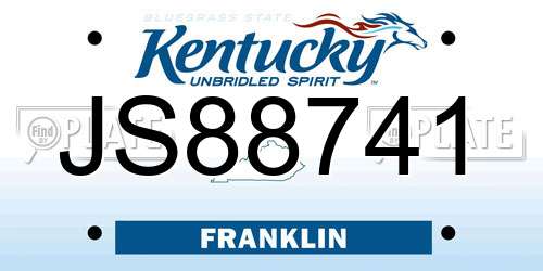 JS88741 Kentucky License Plate