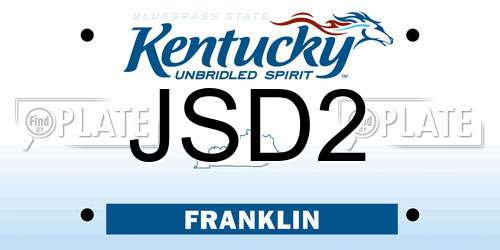 JSD2 Kentucky License Plate