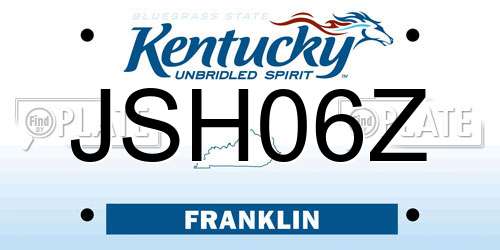 JSH06Z Kentucky License Plate