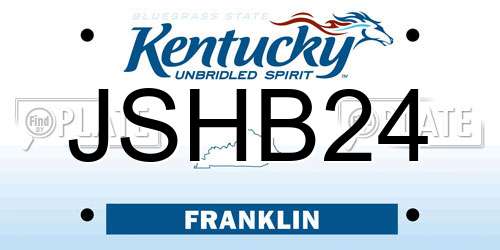 JSHB24 Kentucky License Plate
