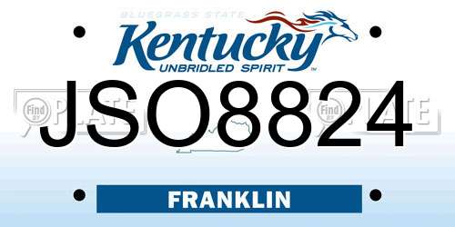 JSO8824 Kentucky License Plate