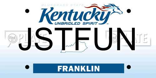 JSTFUN Kentucky License Plate