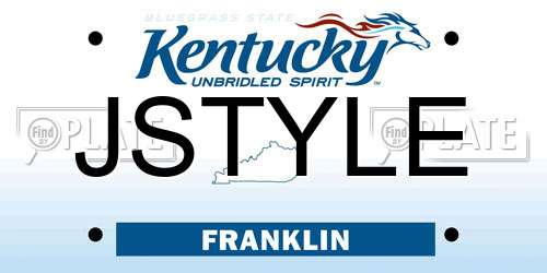 JSTYLE Kentucky License Plate