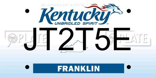 JT2T5E Kentucky License Plate