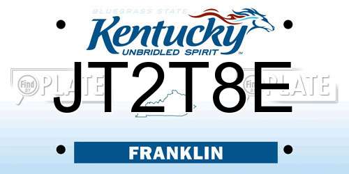 JT2T8E Kentucky License Plate