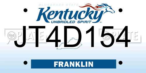 JT4D154 Kentucky License Plate
