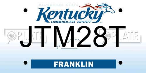 JTM28T Kentucky License Plate