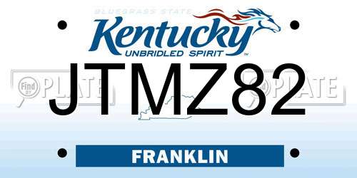 JTMZ82 Kentucky License Plate