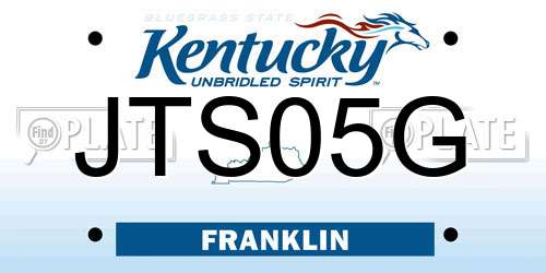 JTS05G Kentucky License Plate