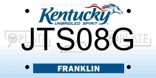JTS08G Kentucky License Plate