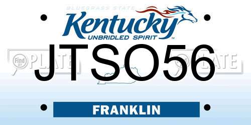 JTSO56 Kentucky License Plate