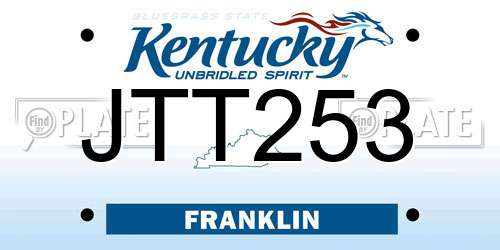 JTT253 Kentucky License Plate