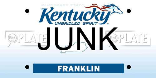 JUNK Kentucky License Plate