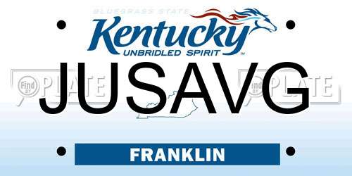 JUSAVG Kentucky License Plate